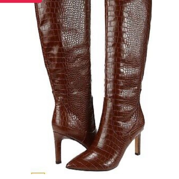 Nine West Shoes - Nine West Womens Maxim Embossed Leather Pointed Toe Over Knee size 7m